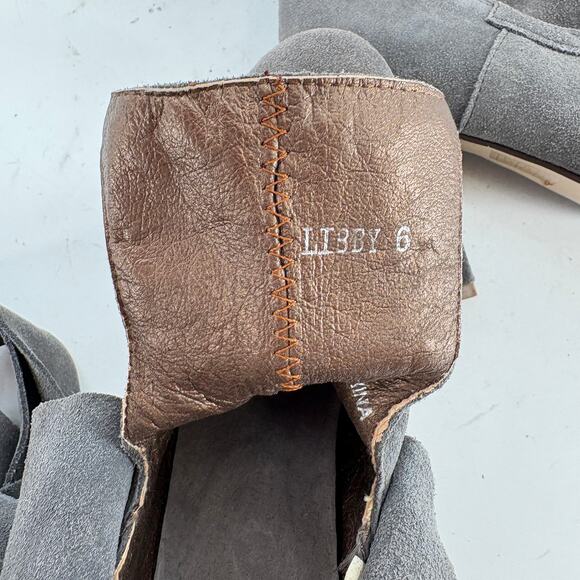 Jeffrey Campbell Ibiza Libby Wrap Heel Boots 6 Gray Suede Boho Western - Picture 5 of 6